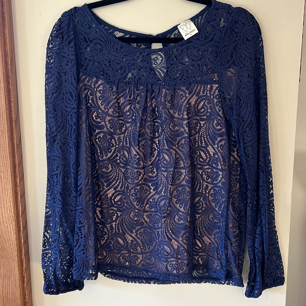 Ella Moss sheer lace blouse size Medium